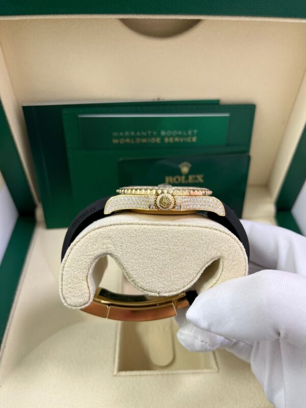 Rolex Yacht-Master 42 Yellow Gold Baguette Bezel Diamond Set Case/Buckle 226668TBR - Image 11