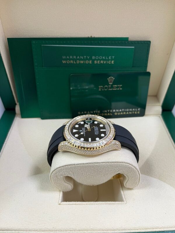Rolex Yacht-Master 42 Yellow Gold Baguette Bezel Diamond Set Case/Buckle 226668TBR - Image 6
