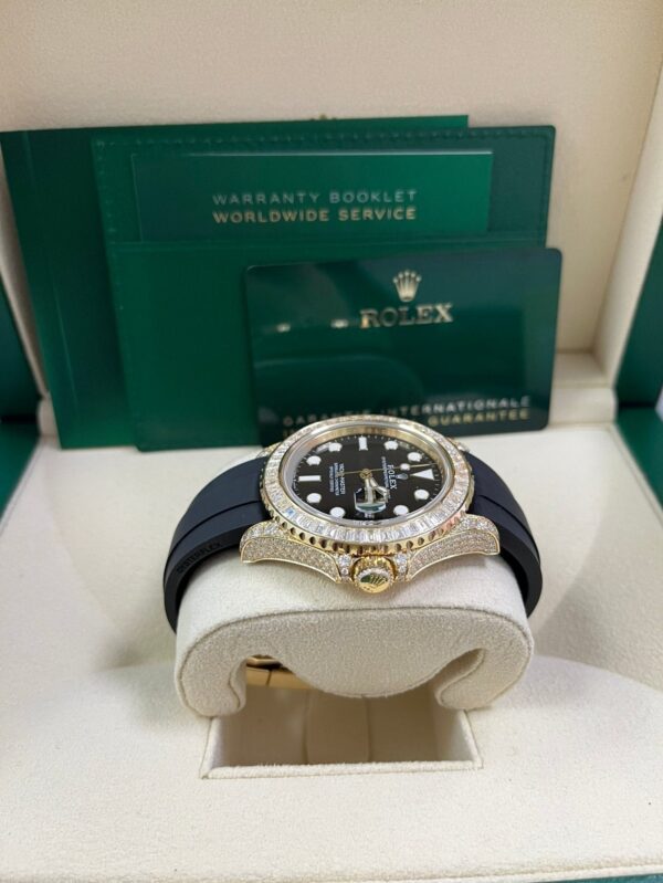 Rolex Yacht-Master 42 Yellow Gold Baguette Bezel Diamond Set Case/Buckle 226668TBR - Image 9